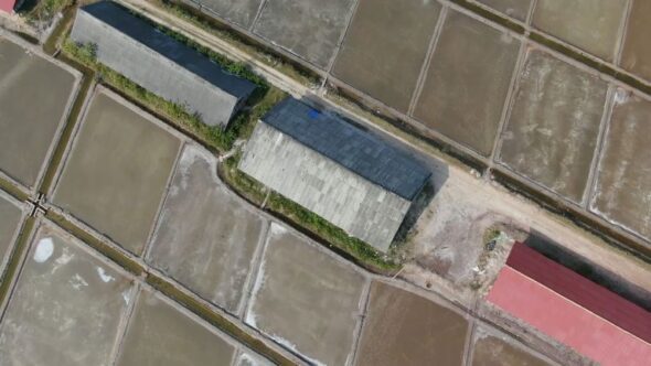 High altitude view of Cambodia salt fields from the documentary, 'Of Tears and the Sea' by Jason Rosette
